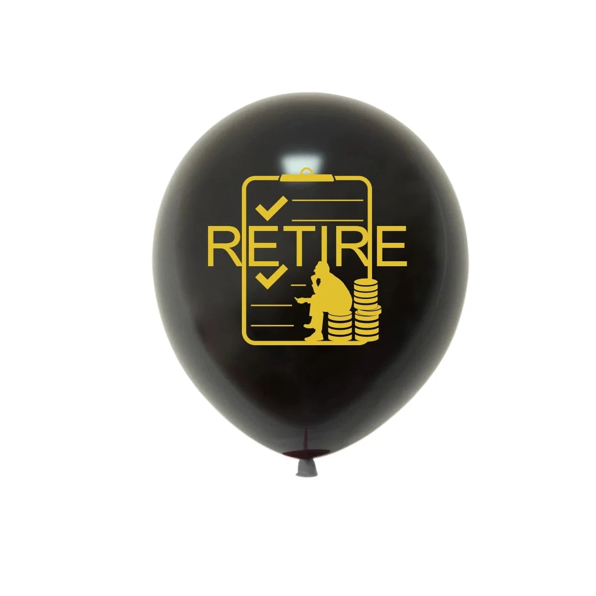Happy Retirement Balloons – 15-Pack 12" Black & Gold Latex Party Balloons