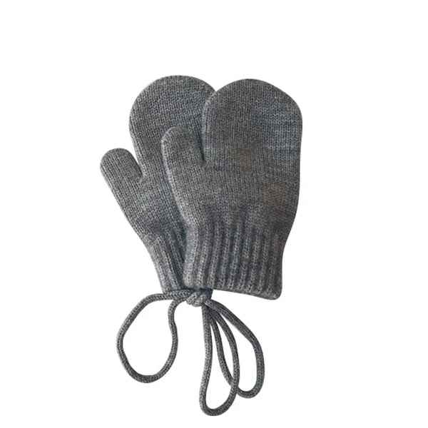 Baby Knit Mittens with String – Wool-Blend Toddler Mittens (Ages 1–4)