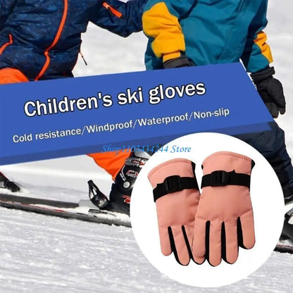 Guanti da sci termici per bambini – Guanti invernali antivento, età 3–13 anni