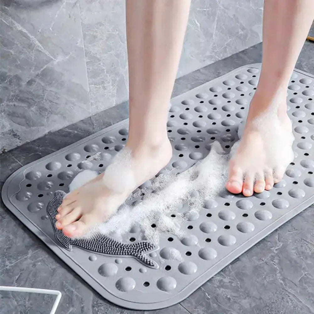 Dolphin Non-Slip Bath Mat with Suction Cups, 35 x 70 cm