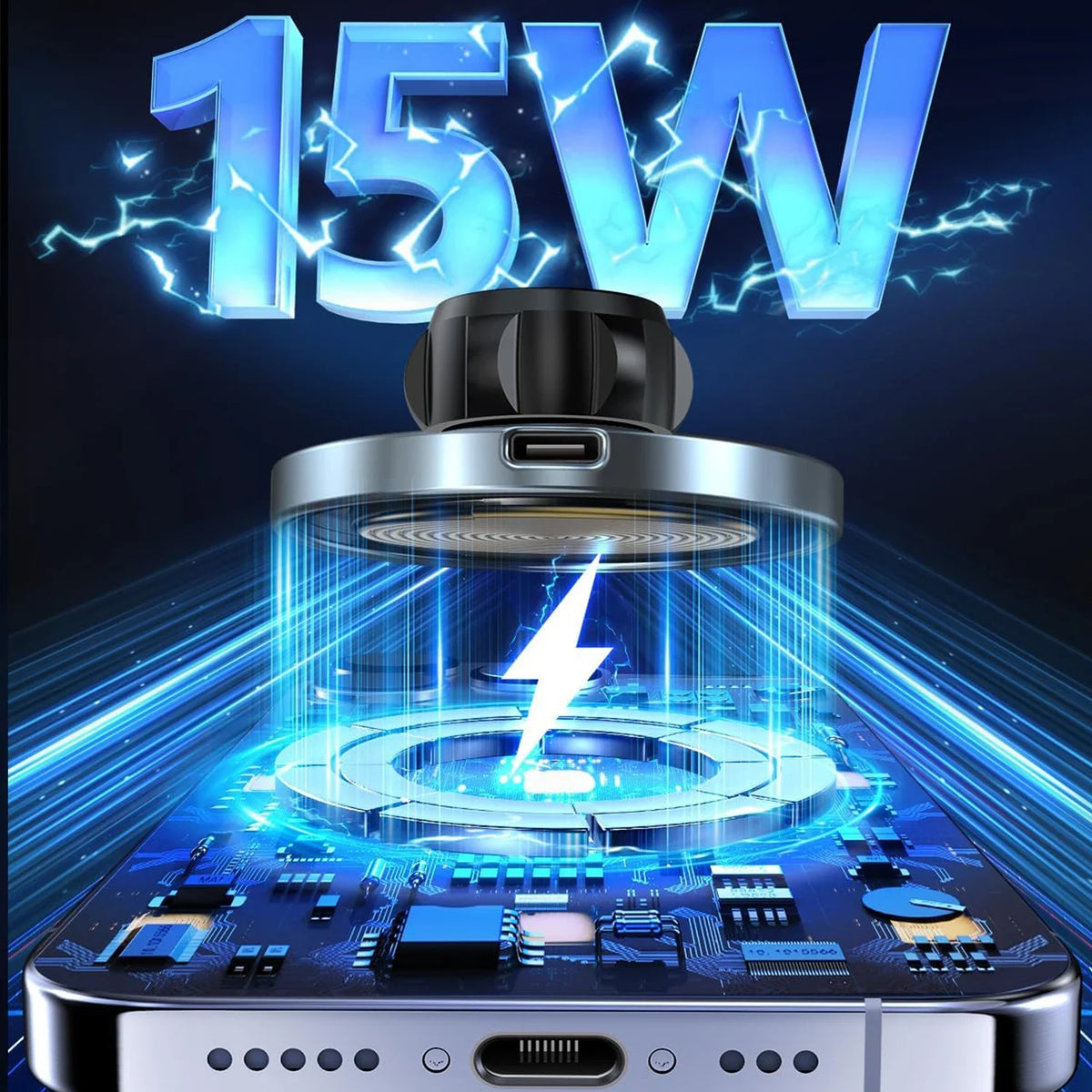 15W Magnetic Car Phone Charger & Air Vent Mount