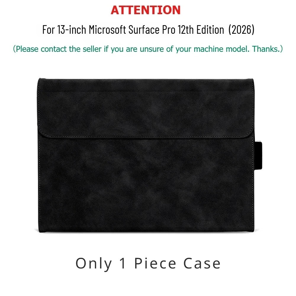 Folio Case for Microsoft Surface Pro 13-inch (12th Edition) 2026 Multi-Angle Stand PU Leather Protective Cover with Pen Holder