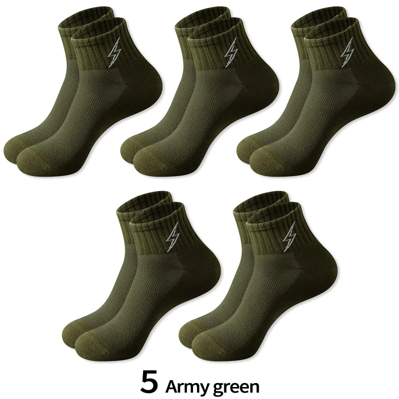 Men's Quarter Socks – 5 Pairs, Cotton-Blend Athletic Socks