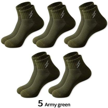 Men's Quarter Socks – 5 Pairs, Cotton-Blend Athletic Socks