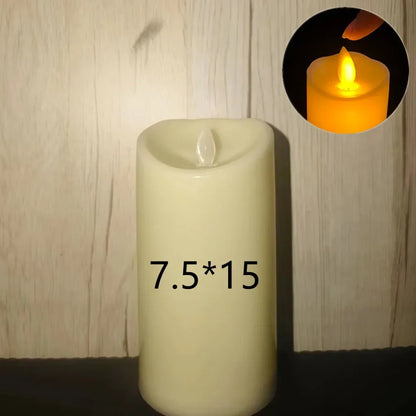 Flammenlose LED-Stumpenkerzen mit Batterien | 8 Größen | Warmes Flackern | Hochzeits- & Partydeko