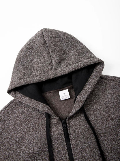 Kapuzenjacke für Herren mit Reißverschluss für den lässigen Lagenlook