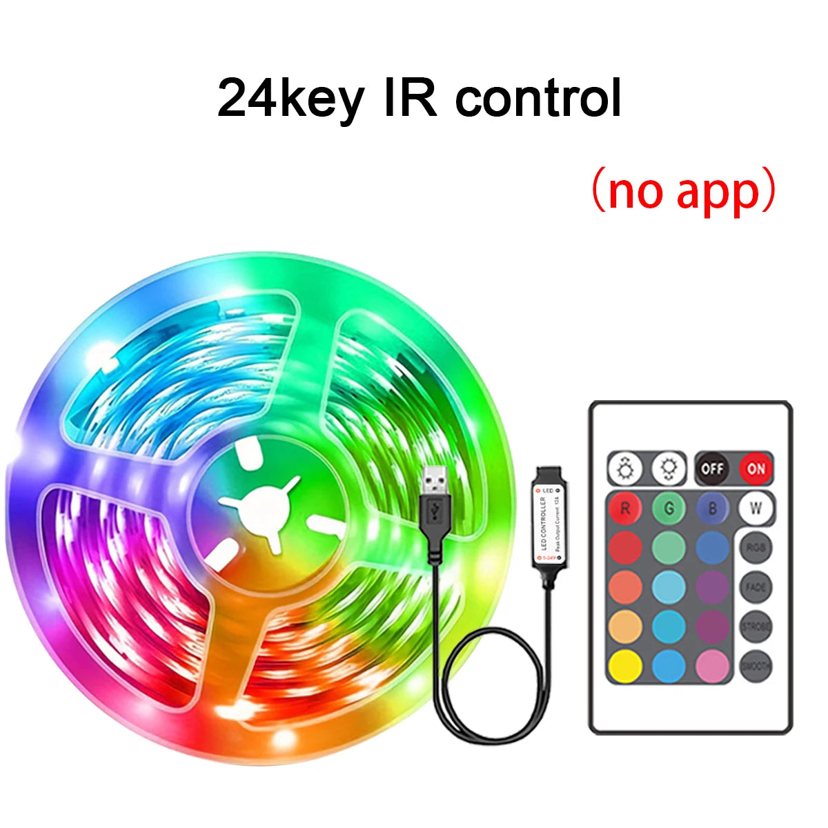 RGB LED Strip Lights with App & Remote Control – Flexible Room Bedroom Decoration Tape