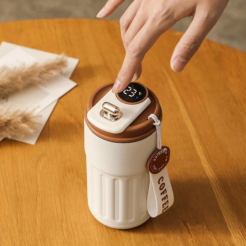 Smart Thermos Mug with Temperature Display – Stainless Steel