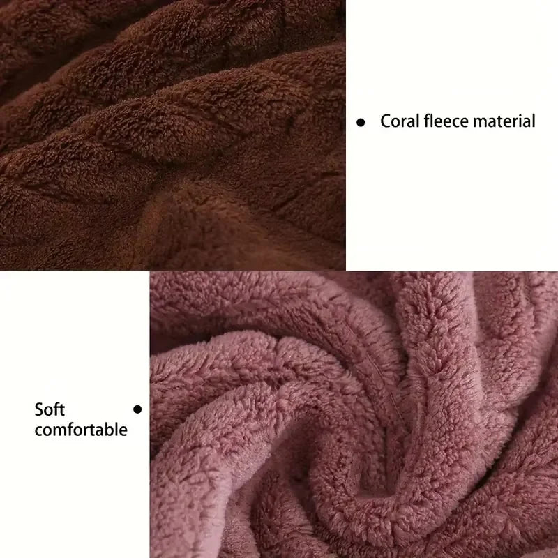 6-Piece Coral Velvet Towel Set – Soft, Thick & Absorbent