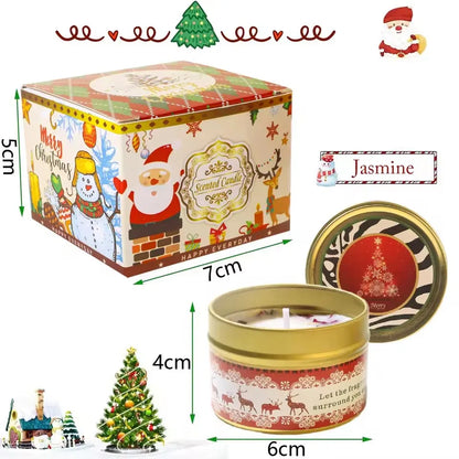Weihnachts-Aromatherapie-Kerzen Weihnachtsmann Schneemänner Blechdosen Kerze Weihnachtsdekoration für zu Hause Weihnachten Neujahr 2025 Navidad