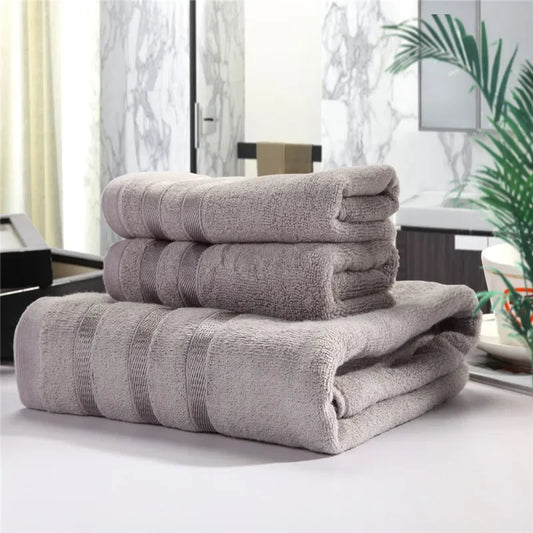Bamboo Towel Set – 1 Bath Towel & 2 Hand Towels, 615 g