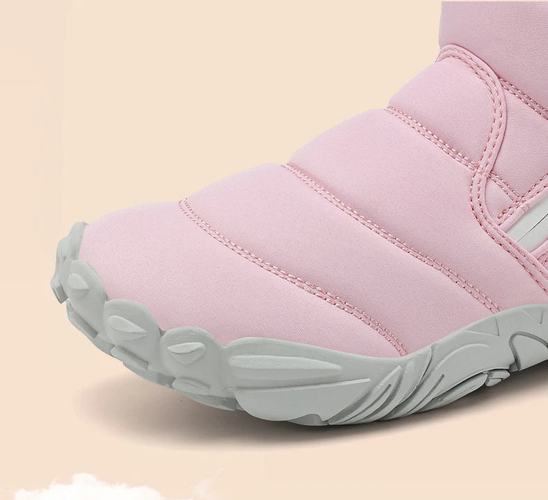 2026 Kids Wide Toe Barefoot Snow Boots Boys Girls Winter Shoes Outdoor Waterproof Sneakers Girls Boys Non-Slip Warm Snow Boots