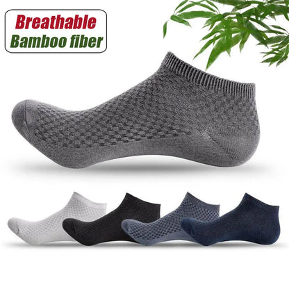 Men's Bamboo Low-Cut Socks – 5 Pairs, Soft & Breathable