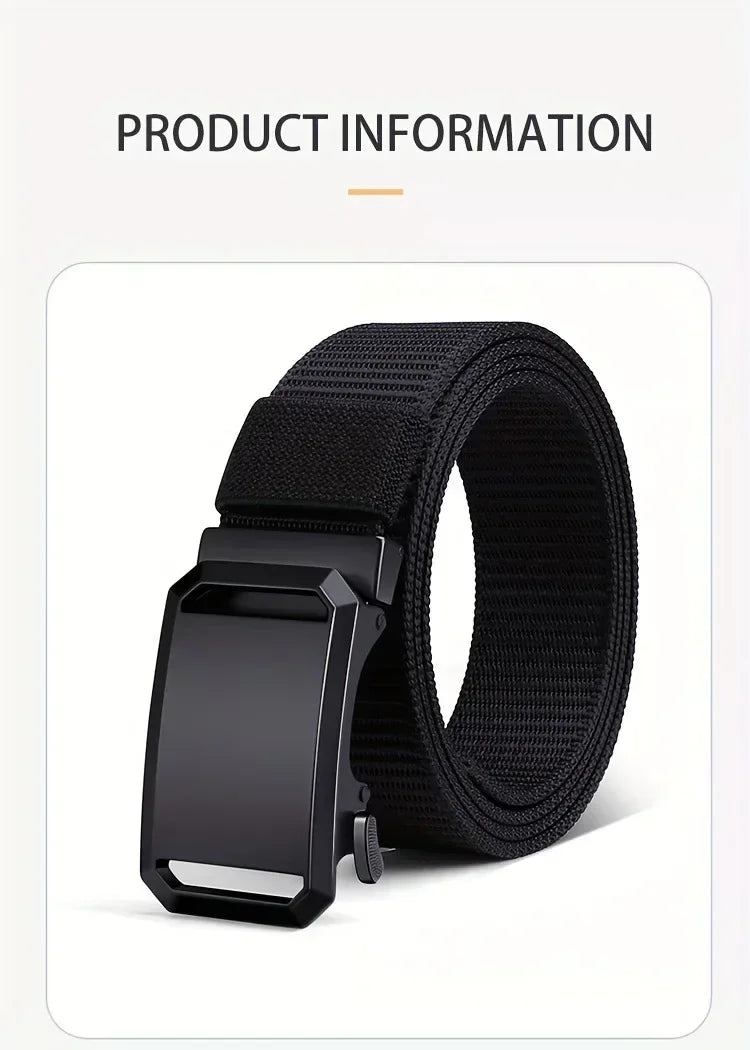 Automatic Buckle Canvas Belt for Men – Casual Outdoor & Work Belt
