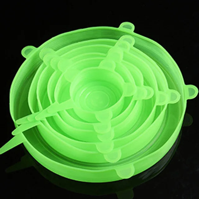 Silicone Stretch Lids – 6-Piece Reusable Food & Bowl Covers