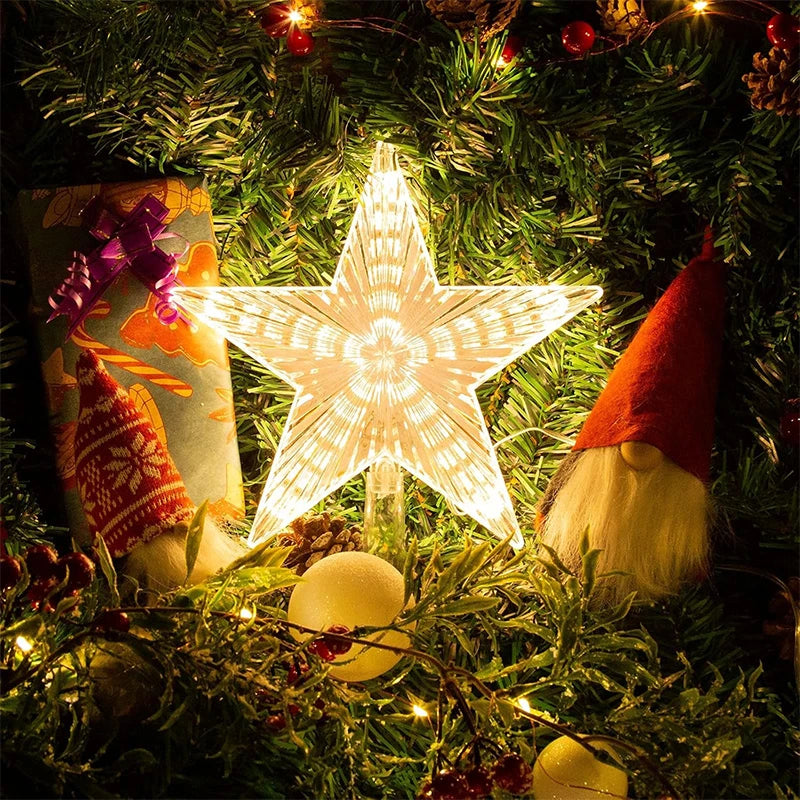 Glitter Star Christmas Tree Topper – 15 cm Sparkling Star Ornament