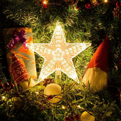 Glitzernder Stern als Christbaumspitze – 15 cm funkelnder Stern-Baumschmuck