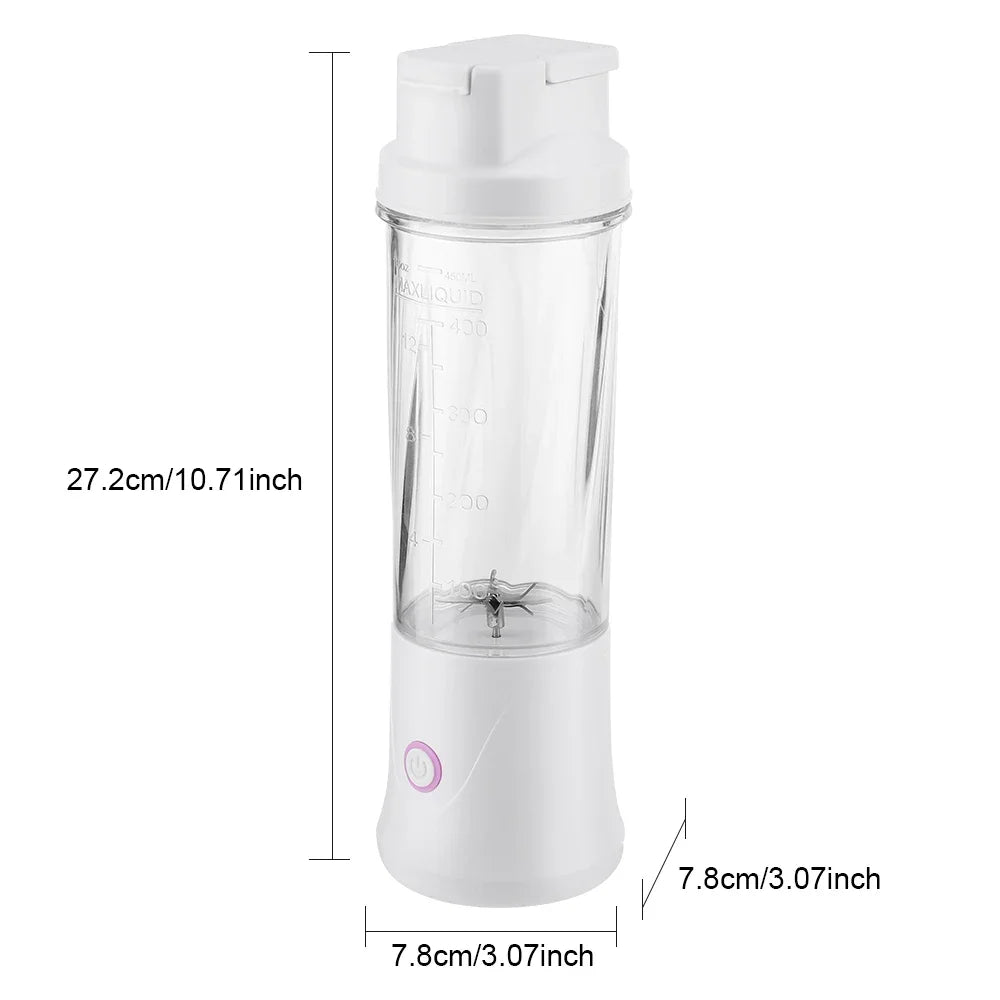 Portable Blender – USB-C Rechargeable 6-Blade Smoothie Maker with 2 Travel Cups