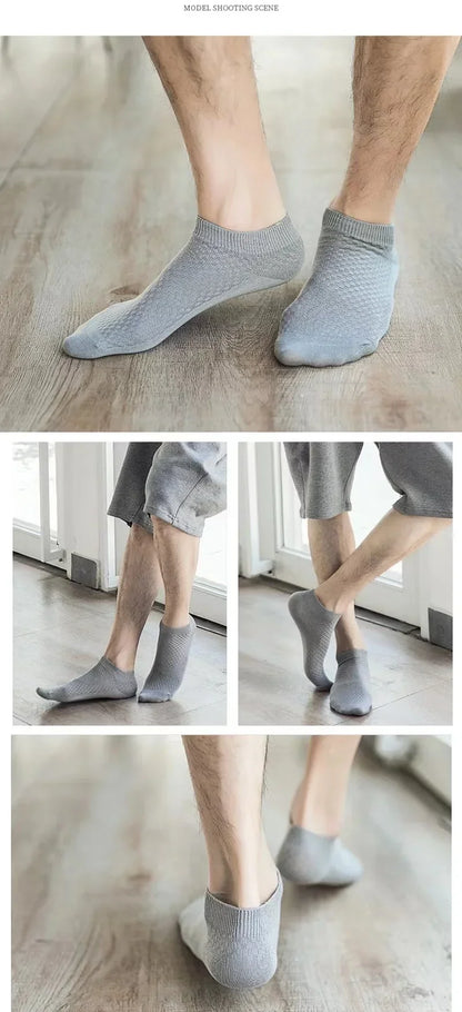 Men's Bamboo Low-Cut Socks – 5 Pairs, Soft & Breathable