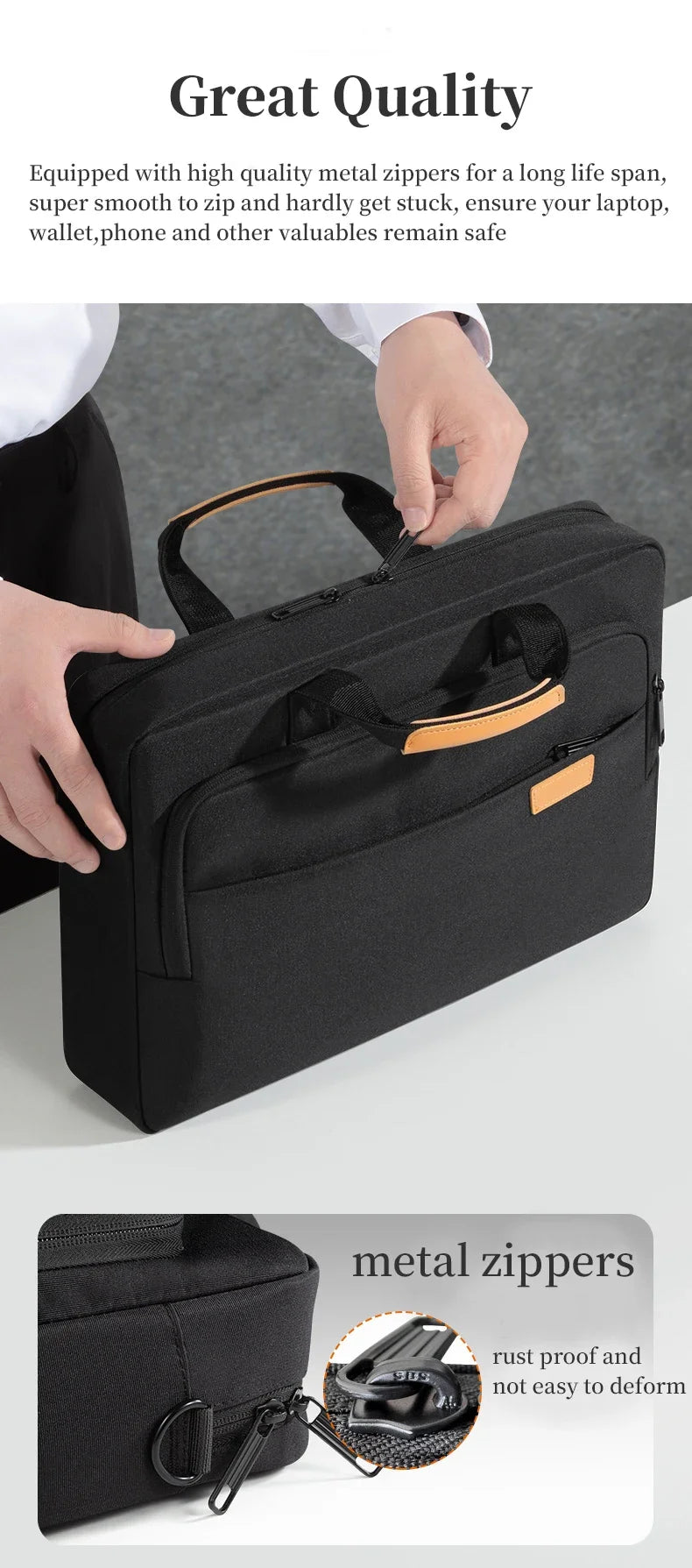Men's Office Laptop Briefcase 15.6"-17.3" - Fits MacBook Pro 16, HP, Acer & Asus