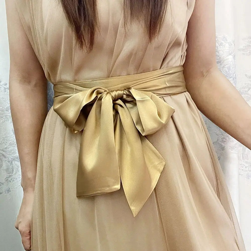 Satin Bow Waist Sash – Wide Ribbon Belt for Dresses, 20 Colours