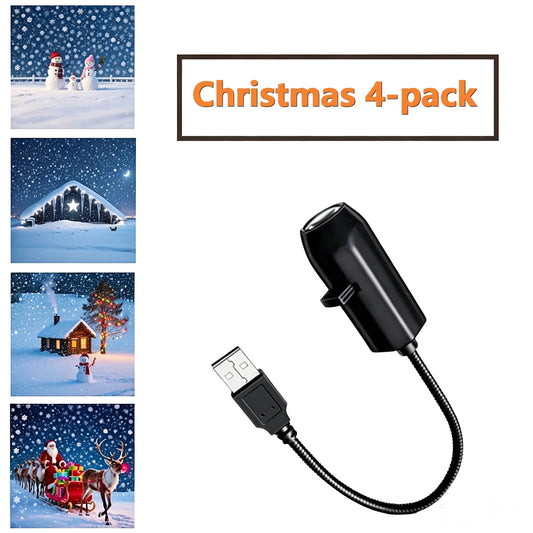 USB Christmas Projector Lamp with Flexible Gooseneck – Car & Desk