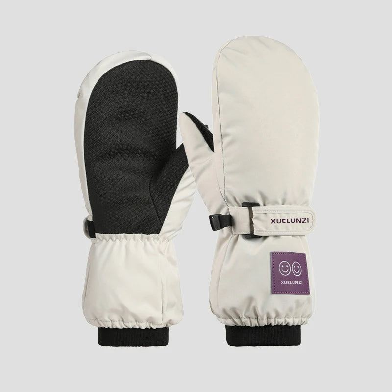 Kids' Waterproof Ski Mittens with Long Cuffs – Ages 6 to 12