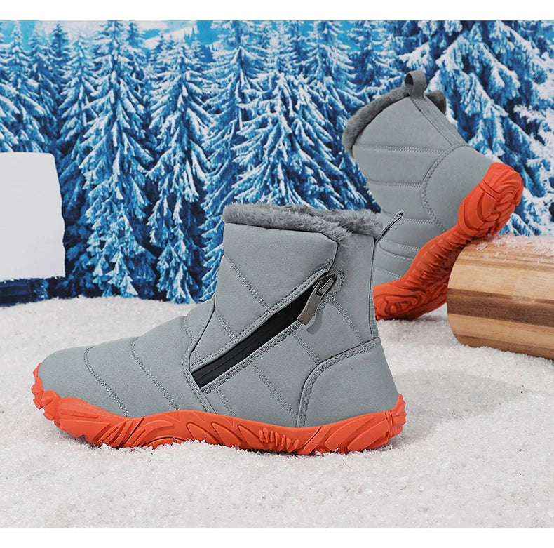 2026 Kids Wide Toe Barefoot Snow Boots Boys Girls Winter Shoes Outdoor Waterproof Sneakers Girls Boys Non-Slip Warm Snow Boots