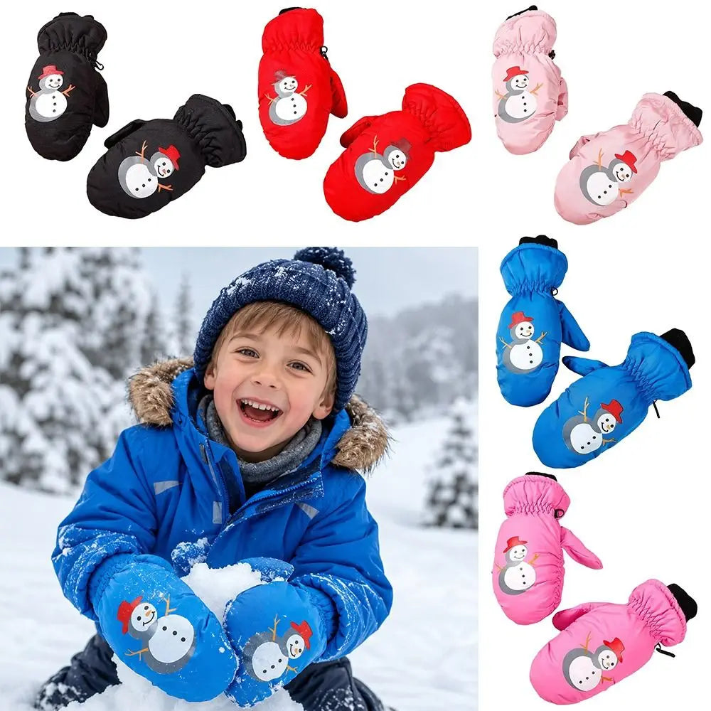 Kids' Thickened Ski Gloves – Windproof Non-Slip Snow Gloves (Ages 2–5)