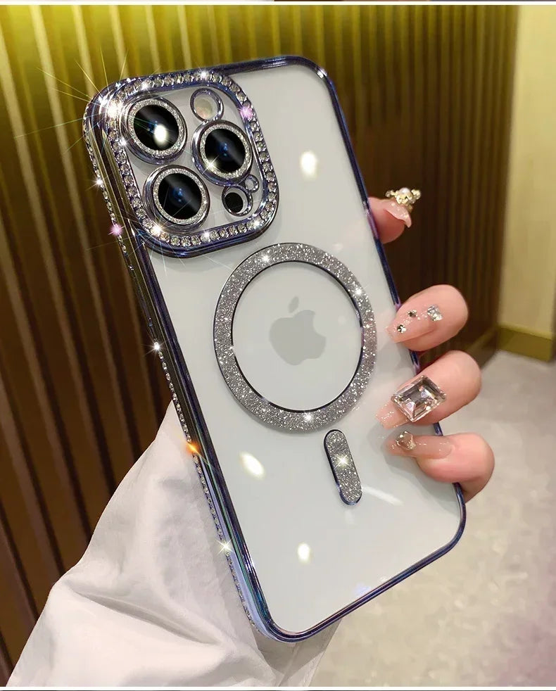 Glitter Clear Magnetic iPhone Case