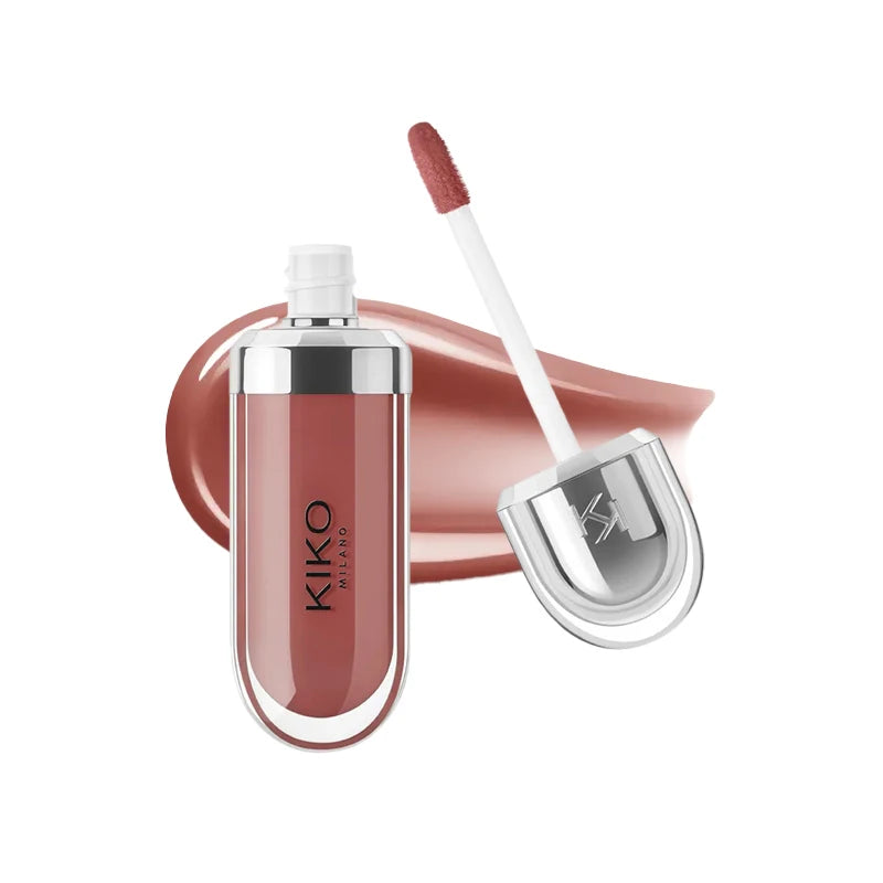 Original Kiko 3D Mirror Lip Glaze Waterproof Non Fading and Non Stick Cup Gentle Bean Paste Color Fine Shiny Point Charm Red