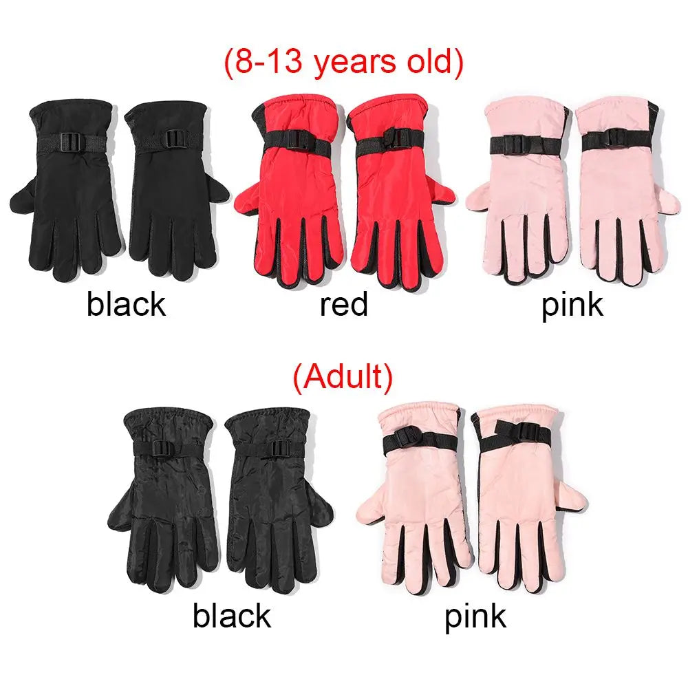 Ski Gloves for Kids & Adults – Adjustable Insulated Snow Gloves