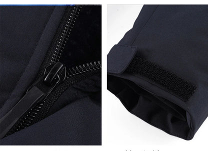 Lzlltt Herren-Winterjacke mit Kapuze und Taschen