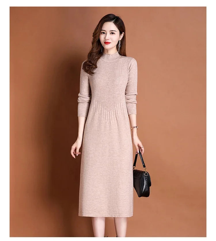 Women's Ankle-Length A-Line Dress with Appliqué
