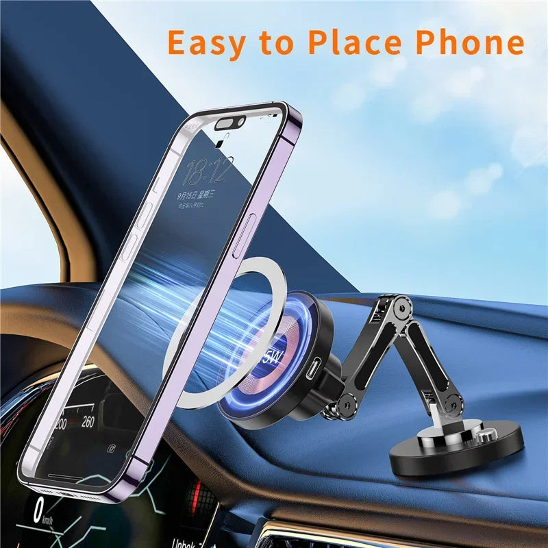 Magnetic Wireless Car Charger Stand & Phone Mount