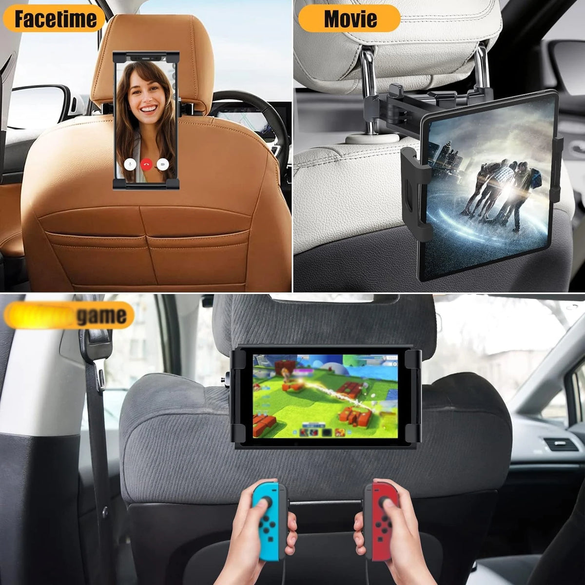 Long-Arm Car Headrest Phone & Tablet Holder