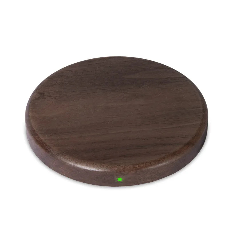 Slim Walnut Wood-Style 10W/15W Wireless Charger Pad