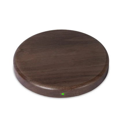 Almohadilla de carga inalámbrica delgada estilo madera de nogal 10W/15W