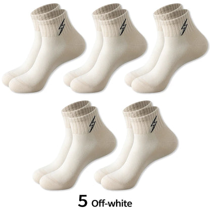 Men's Quarter Socks – 5 Pairs, Cotton-Blend Athletic Socks