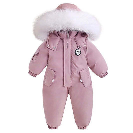 Kids' Hooded Winter Snowsuit with Zip Front