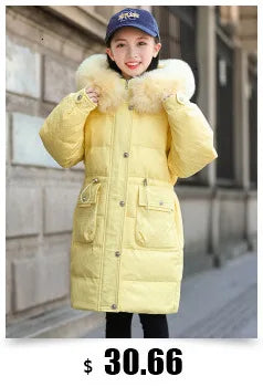 Autumn Winter Down Jacket for Girl Clothes Kids Overalls Snowsuit Baby Boy over Coat Toddler New Clothing Set Parka Real Fur
