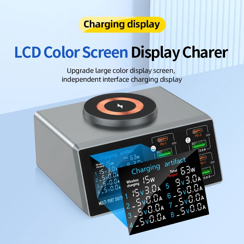 140W 8-Port USB-C PD & QC Fast Charger