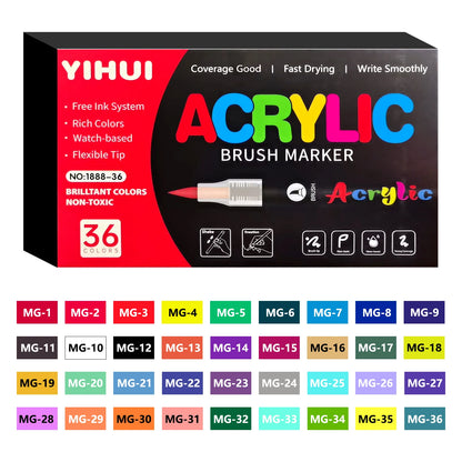 Acrylic Paint Markers – Brush-Tip Paint Pens, 12 to 60 Colours