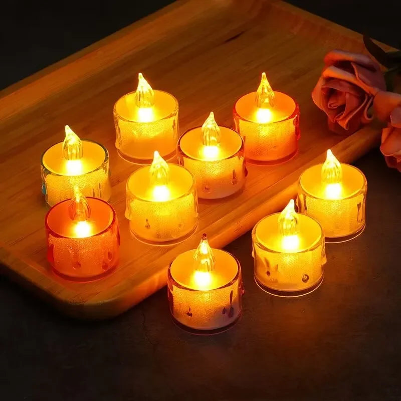 LED Flameless Pillar Candles Realistic Flickering Plastic Candle Night Light for Home Party Wedding Christmas Halloween Decor ﻿