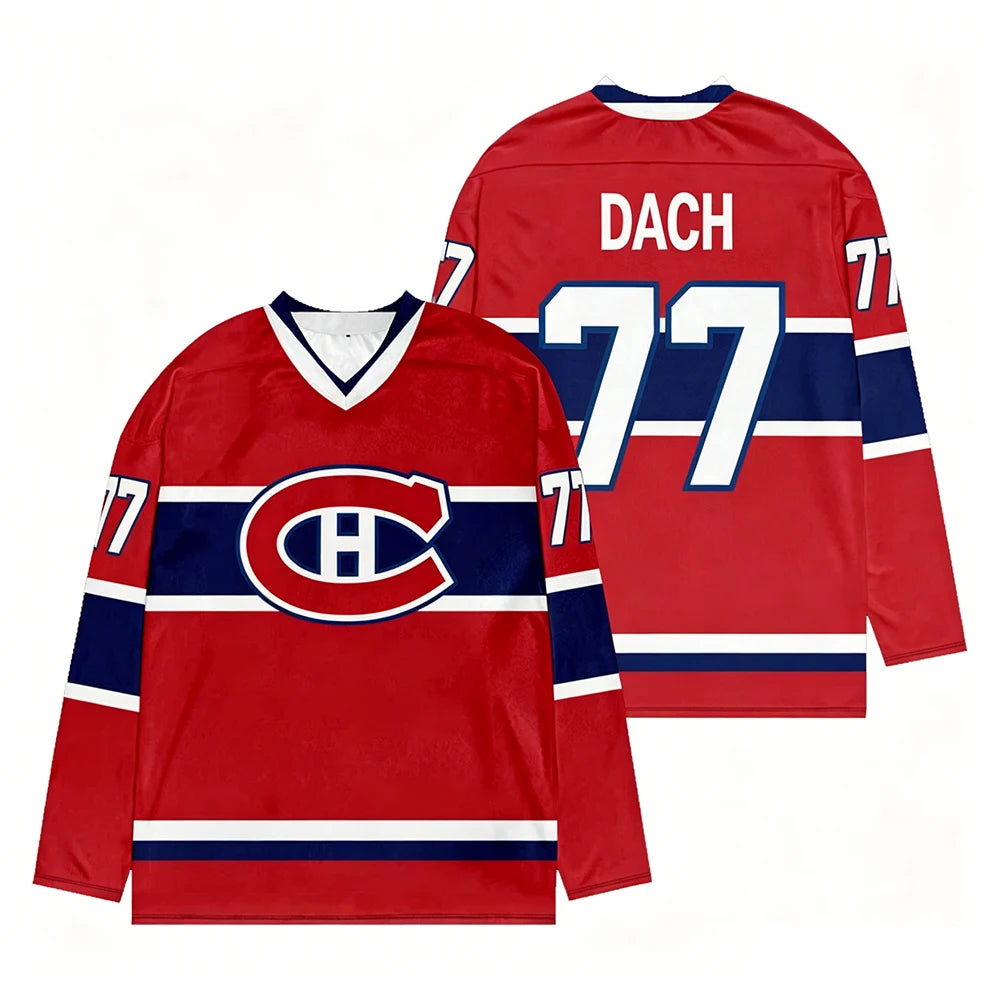 Montreal Canadiens Kids Hockey Jersey | V-Neck Long Sleeve Fan Cosplay Top