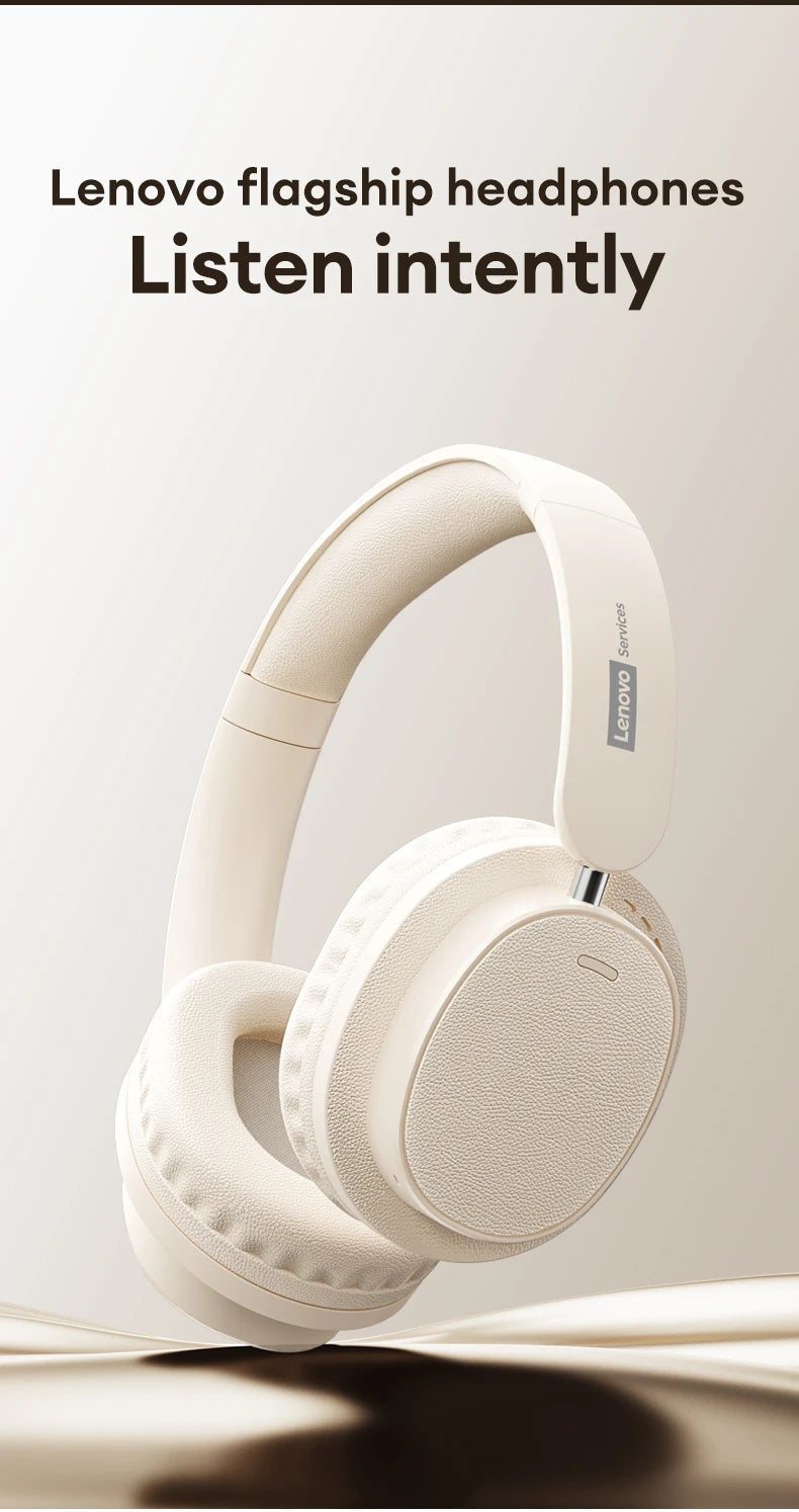 Lenovo LS105 Foldable Wireless Headphones – Bluetooth 6.0, 30-Hour Playtime, Built-In Mic