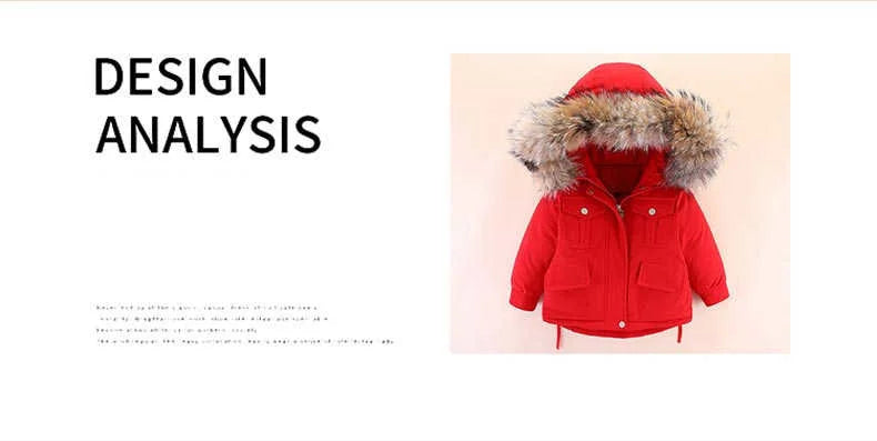 Autumn Winter Down Jacket for Girl Clothes Kids Overalls Snowsuit Baby Boy over Coat Toddler New Clothing Set Parka Real Fur