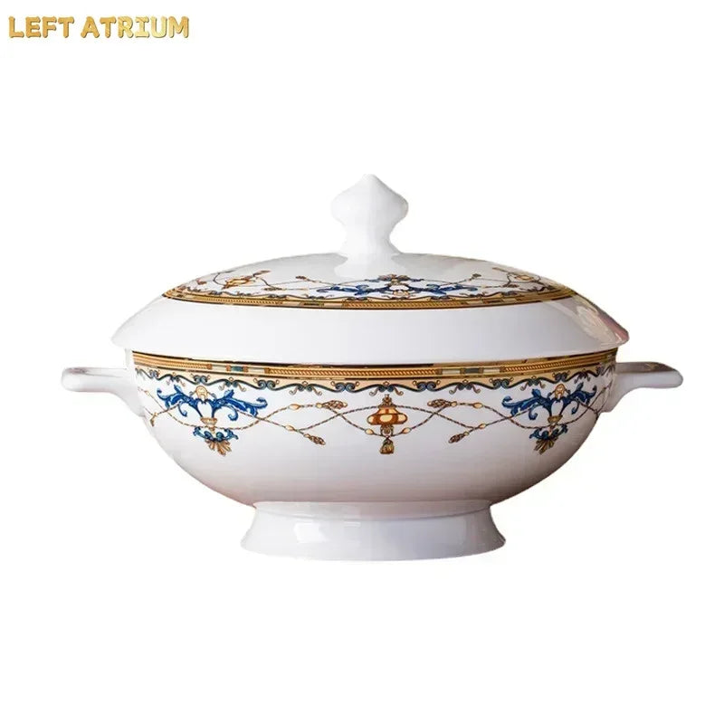 Floral Bone China Dinnerware Set, 56 or 60 Pieces