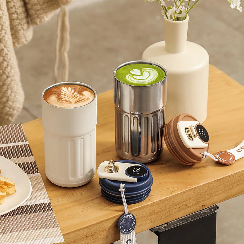 Smart Thermos Mug with Temperature Display – Stainless Steel