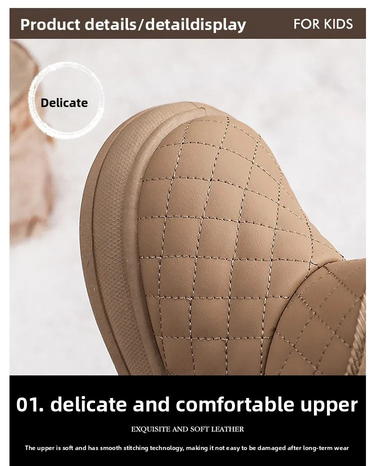 2026 Winter Plush Boots For Children Soft Warm Velvet Snow Boots For Kids Anti-slippery Waterproof Boy's Girl's Winter Boots
